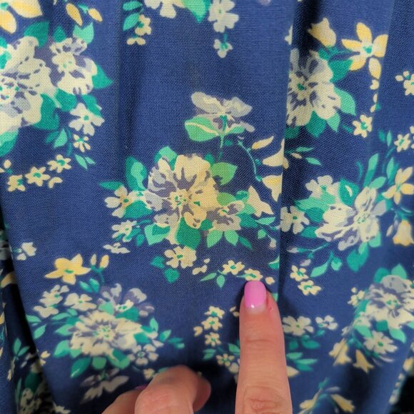 Vintage Laura Ashley Dress 10 Large Purple Floral Midi - Picture 5 of 13